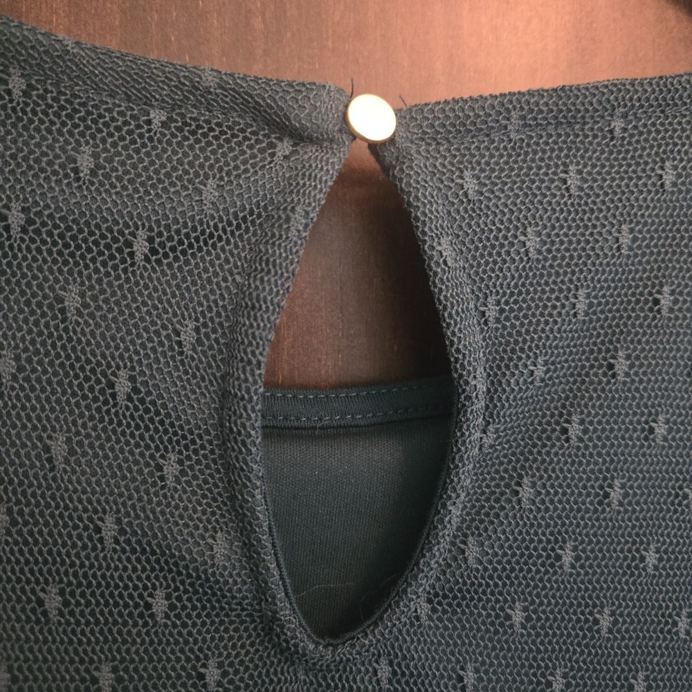 Ava & Viv Peasant Blouse Mesh Sheer Long Sleeve Jewel Green‎ Royal Whimsigoth 2X - Picture 2 of 16